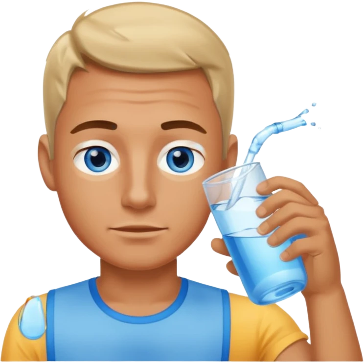 a man drinking water emoji