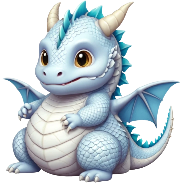 fat baby white dragon emoji