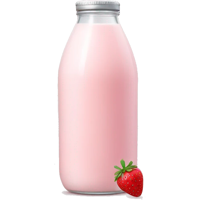 Strawberry milk in a soft pink bottle emoji