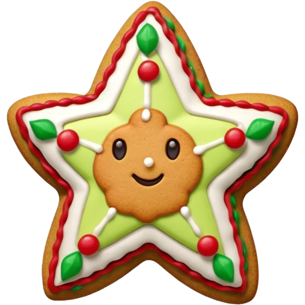 christmas ginger star cookie emoji