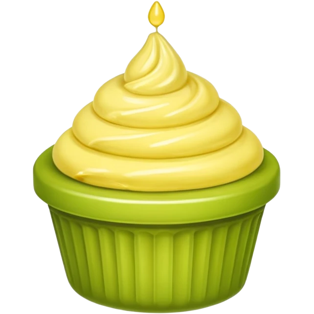 Erstelle eine Birne mit einem Stück geschmolzener Butter  emoji