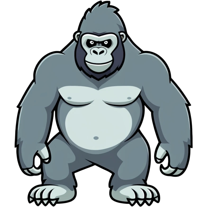 gorilla cartoonish sticker style emoji