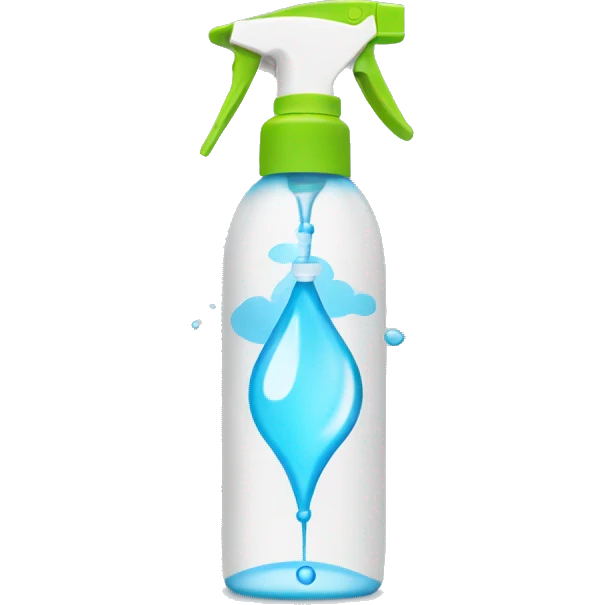 Spray bottle spraying water from nozzle emoji
