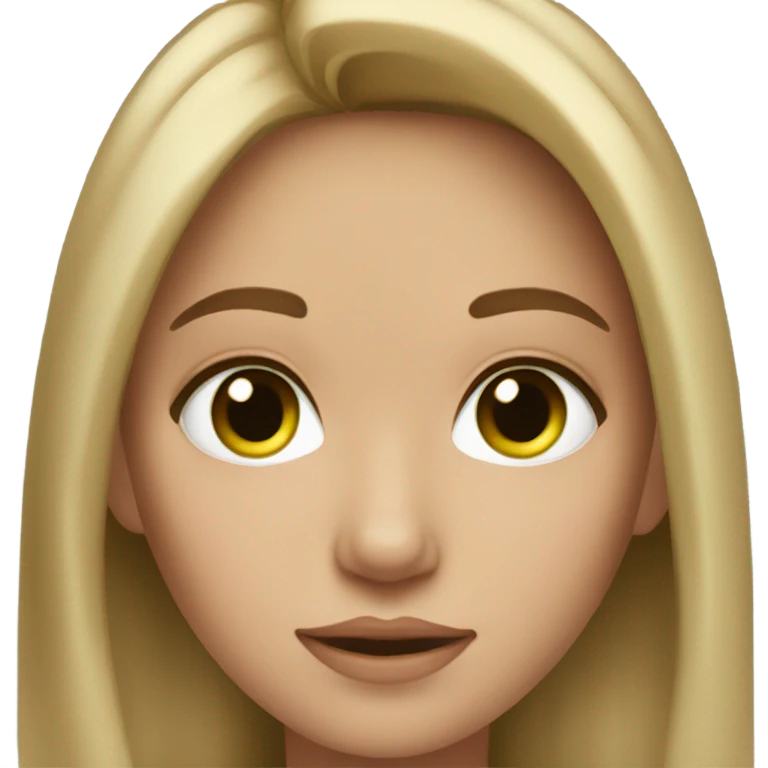 Girl brown hair blonde highlights and green eyes emoji