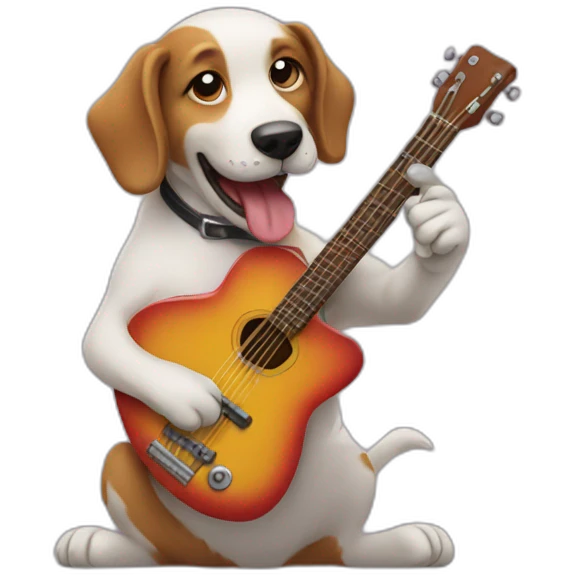 Dog playing guitar emoji