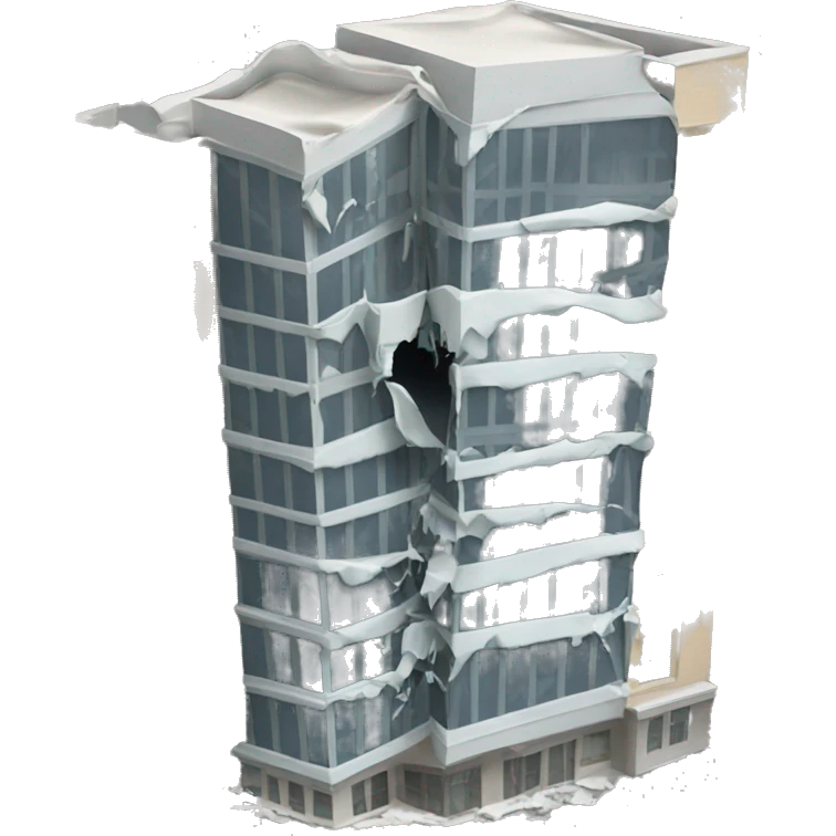 a building colliding  emoji