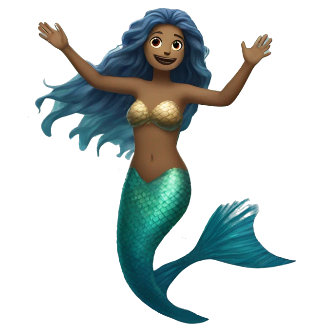 merpeople: Underwater-dwelling beings with the upper body of a human and the lower body of a fish, known for their beautiful singing voices and protective nature. emoji
