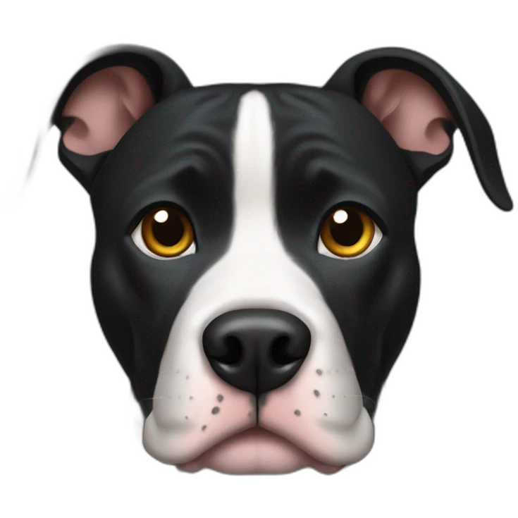 black pitbull with cropped ears emoji