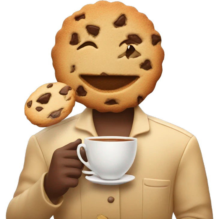 Cookie with tea emoji
