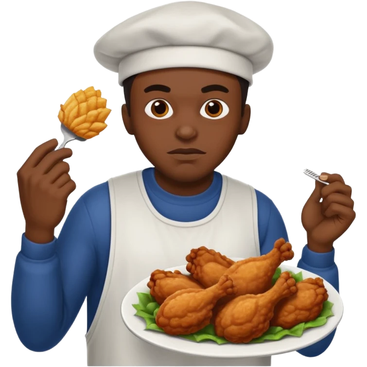 black guy, thug, shiesty, stealing, fried chicken, emoji