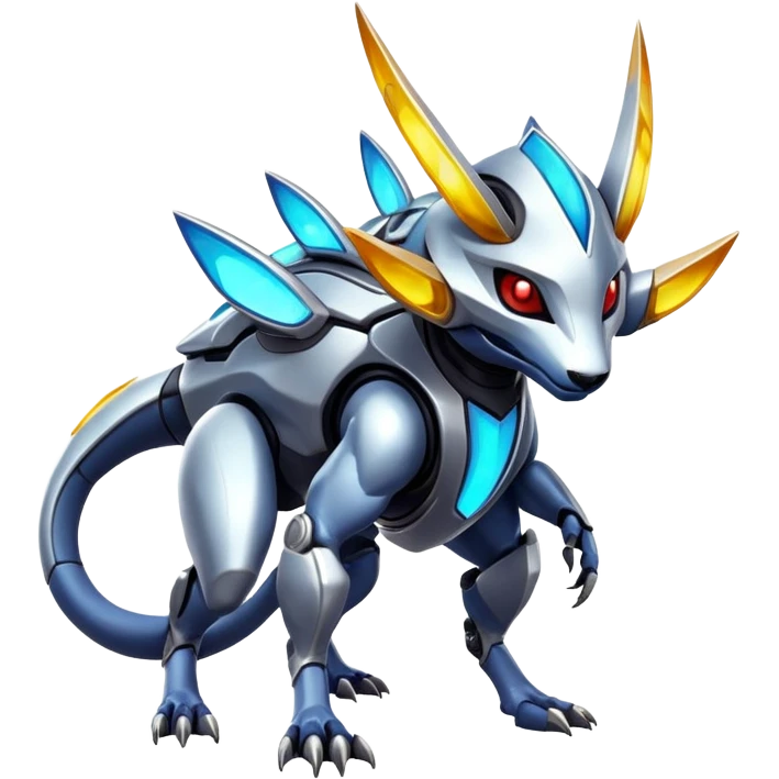  exotic modern cyber-Protogen-Fakémon-Pokémon-Vernid-creature emoji