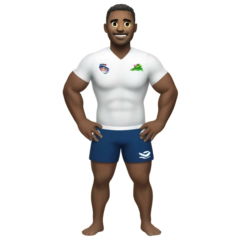 Rugby player on the beach emoji