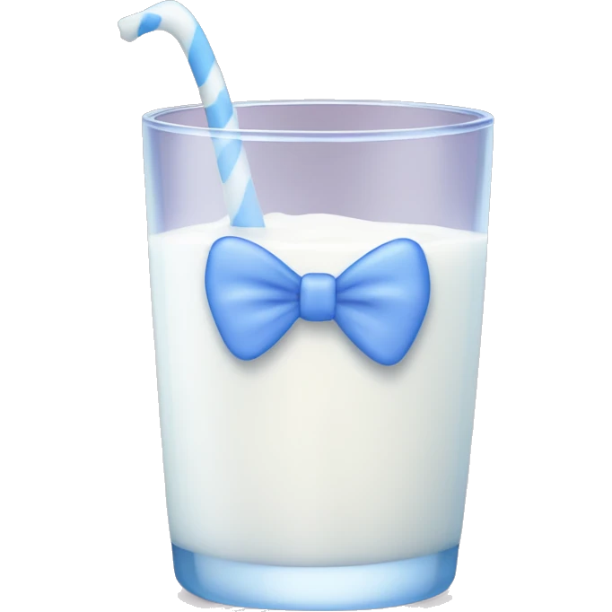 Glass of milk with a Periwinkle bow emoji