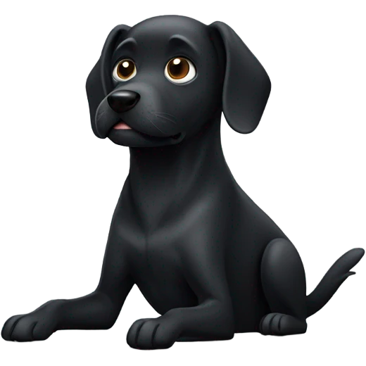 Black dog with hand salute emoji