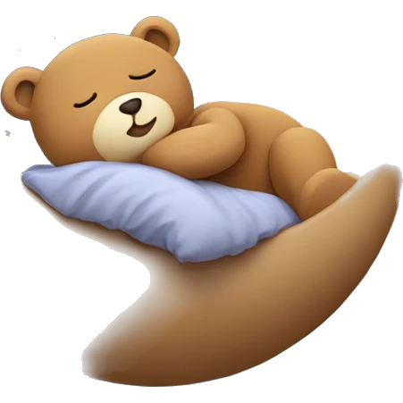 Teddy bear sleeping on the moon emoji