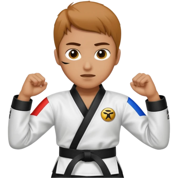 Perfecto pero el uniforme debe ser de taekwondo de ATA cinturón negro emoji