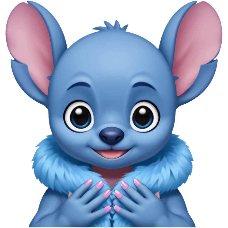 Stitch with girly nails emoji