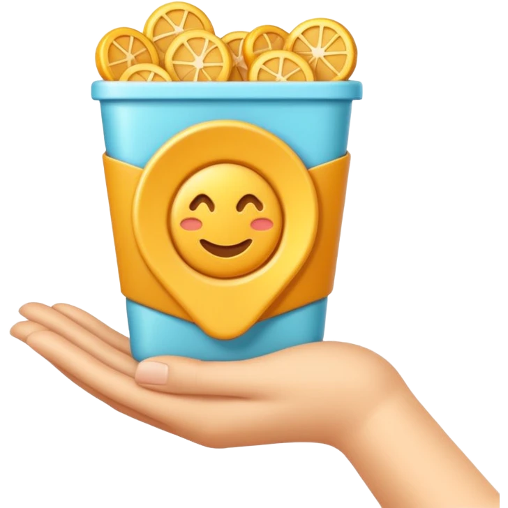 3D icon symbolizing generosity and spending freely, food app context, single object, modern and clean style, soft lighting, isolated, no background
 emoji