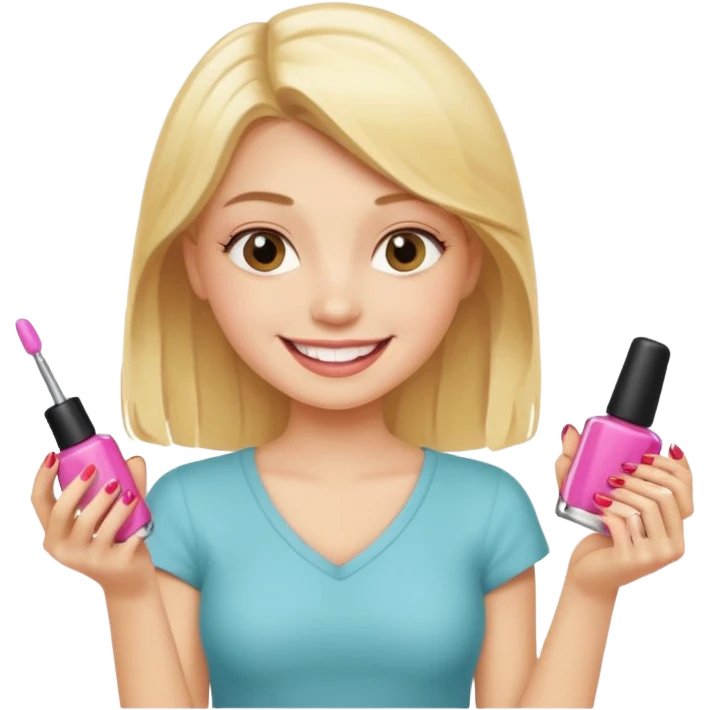 Blondie girl making nails emoji