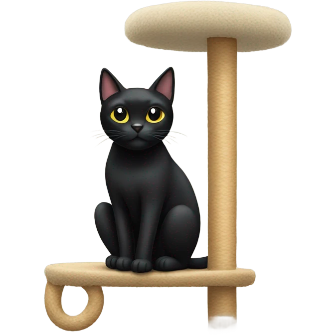 Black cat on cat tree emoji