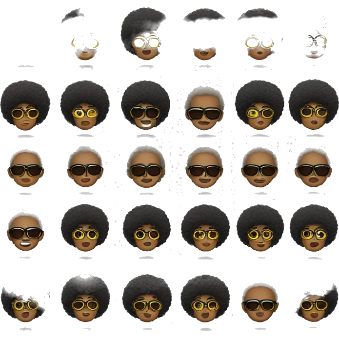 afro con lentes ocuros emoji