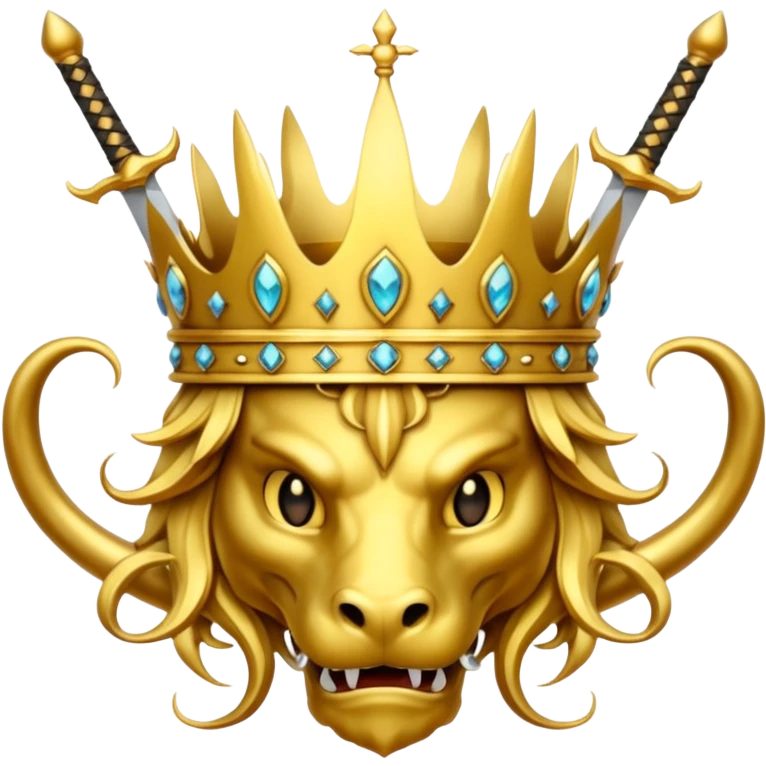 crown with swords and gold dragons  emoji