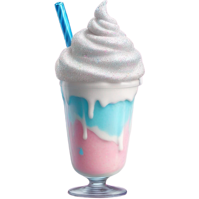 cotton candy milkshake with glitter  emoji