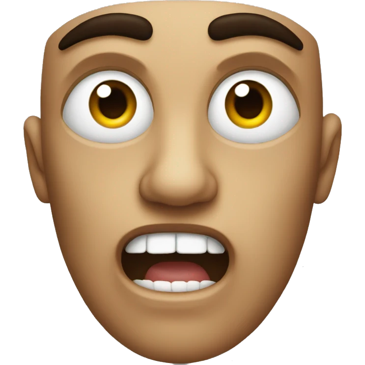 Eyes wide and mouth is straight  emoji