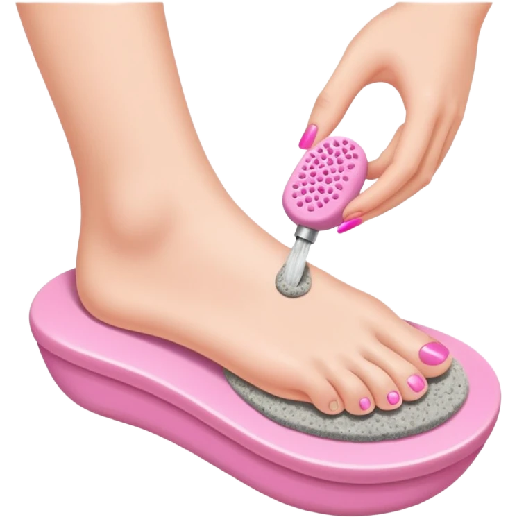foot with pumice stone, pedicure emoji