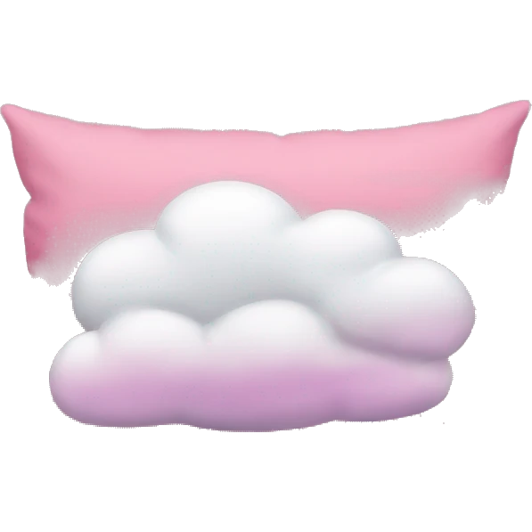 Pink pillow with clouds emoji