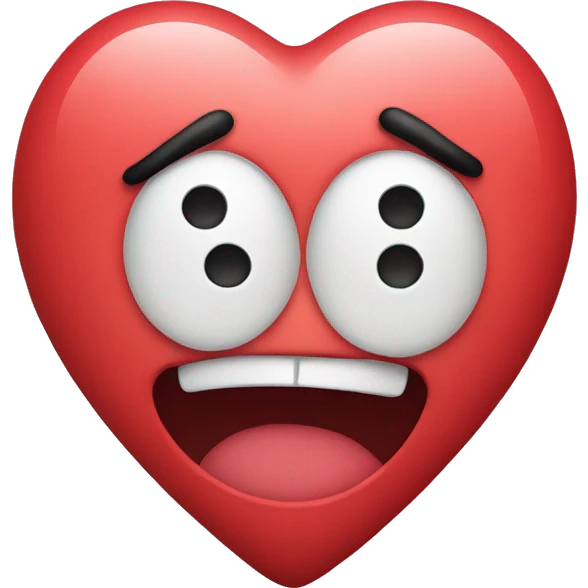 Heart face with sour reaction emoji