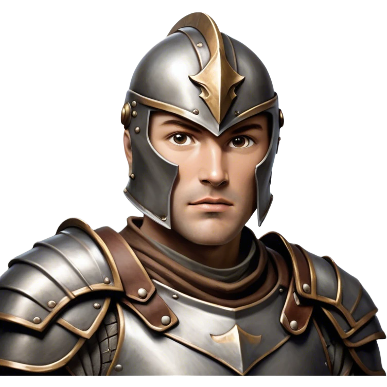 Cinematic Realistic WoW Human Warrior Portrait, head tilted dramatically with an exaggeratedly amused expression, blending rugged heroism with a hint of lighthearted charm. His chiseled face, framed by meticulously rendered steel armor and leather accents in consistent greys and bronzes, is brought to life with dynamic lighting and high shine, dramatic yet whimsical, capturing the essence of a warrior whose epic might is coupled with an approachable, playful demeanor. emoji