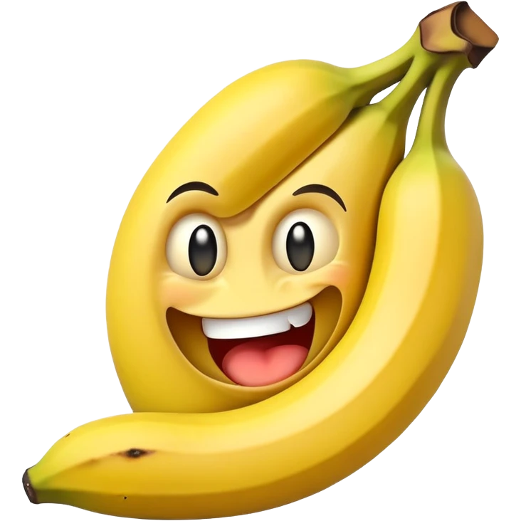 Evil banana smiling and angary  emoji