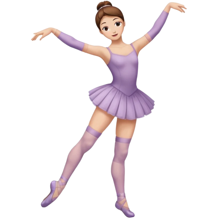 Ballet dancer in over the knee socks and brown hair emoji
