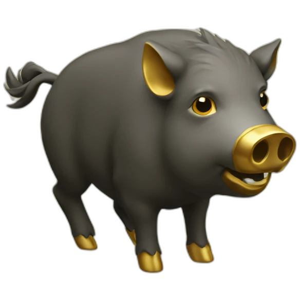 boar with gold emoji