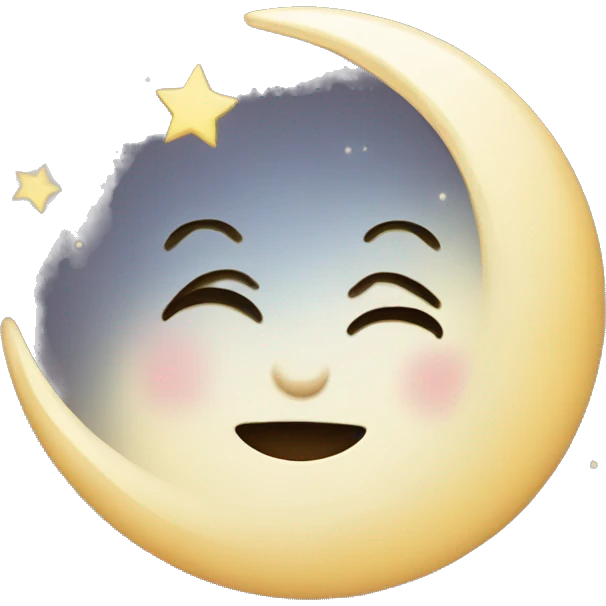 Moon astrology symbol with cute face emoji