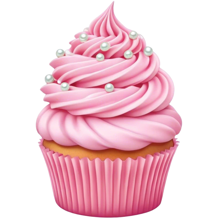 Cinematic Realistic Pink Cupcakes, fluffy pastel pink frosting swirled elegantly on top of golden cupcakes, tiny edible pearls adding a delicate touch, soft warm lighting creating a dreamy atmosphere, glowing with sweetness and charm. emoji