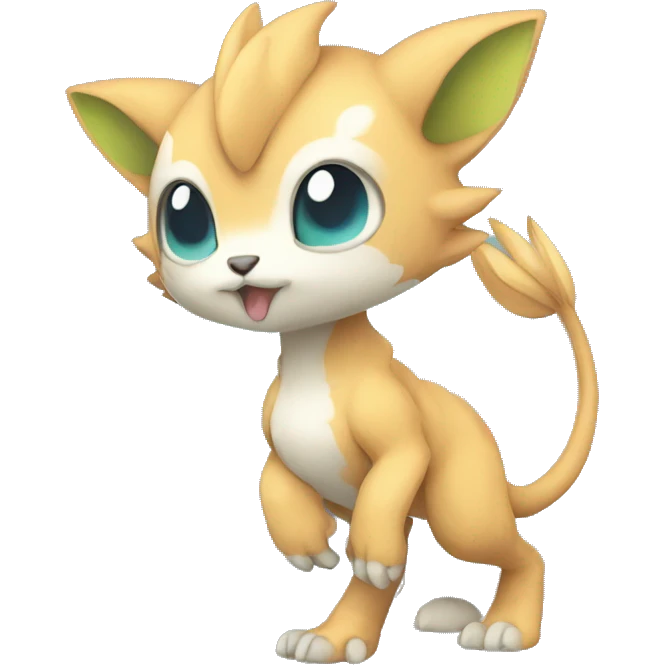 Cute cool fantasy animal hybrid Fakemon full body emoji