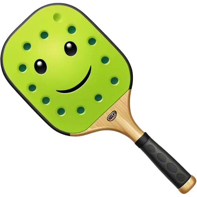 pickleball paddle with 1 pickleball emoji