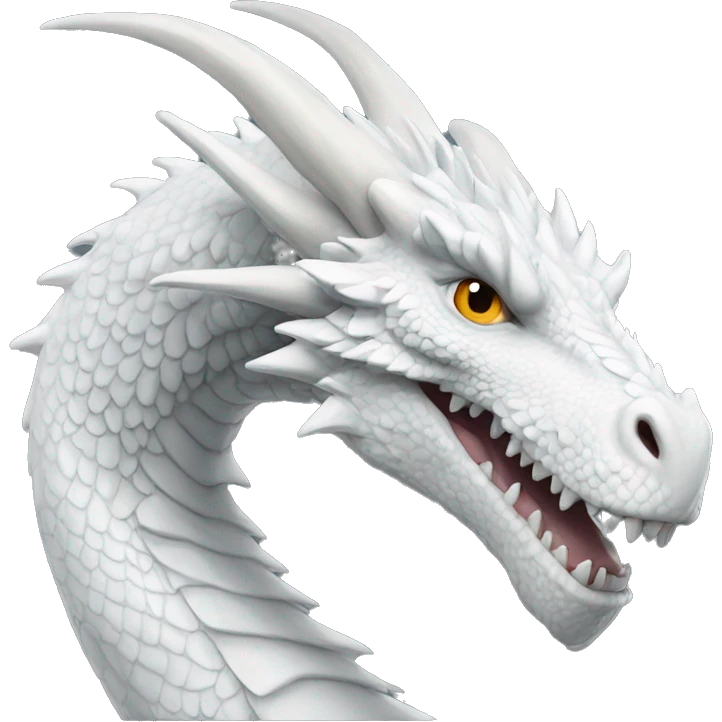 Realistic white dragon  emoji