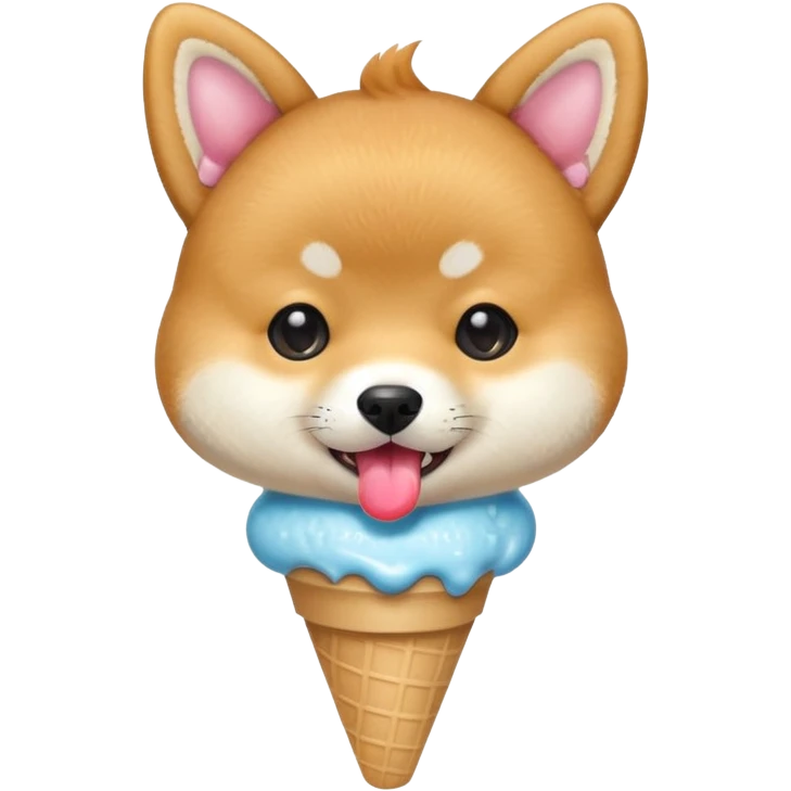 The baby shiba dog with icecream emoji