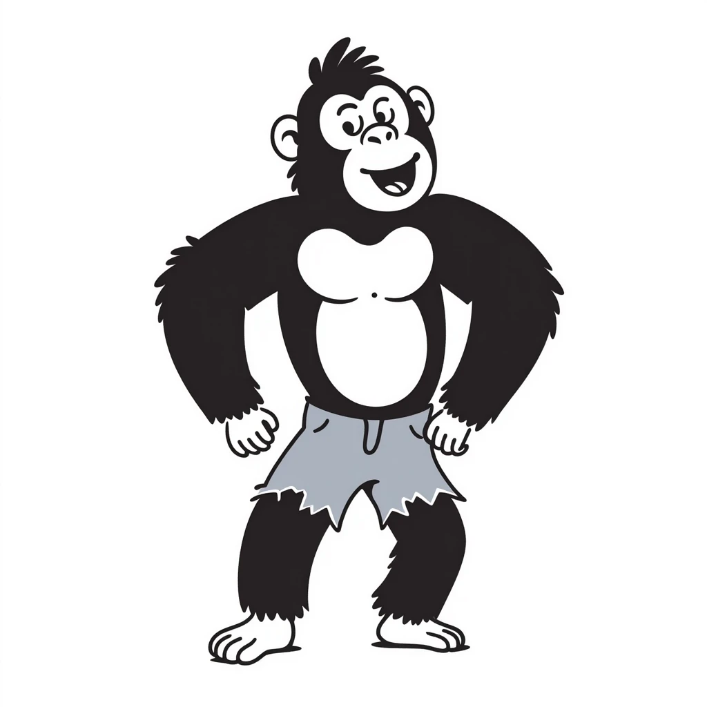 hand-drawn doodle style gorilla emoji