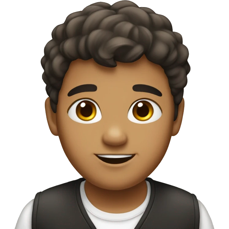 Daivik kind, brown,colour,I have black hair,I am aged 12 years old, Little chubby, emoji