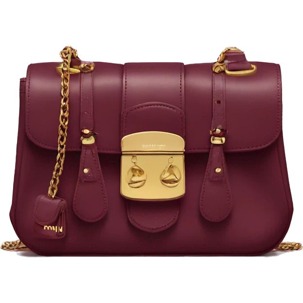 aesthetic burgundy miu miu bag   emoji