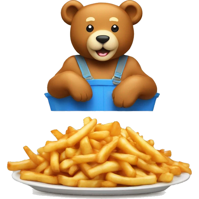 Poutine sur un ours  emoji