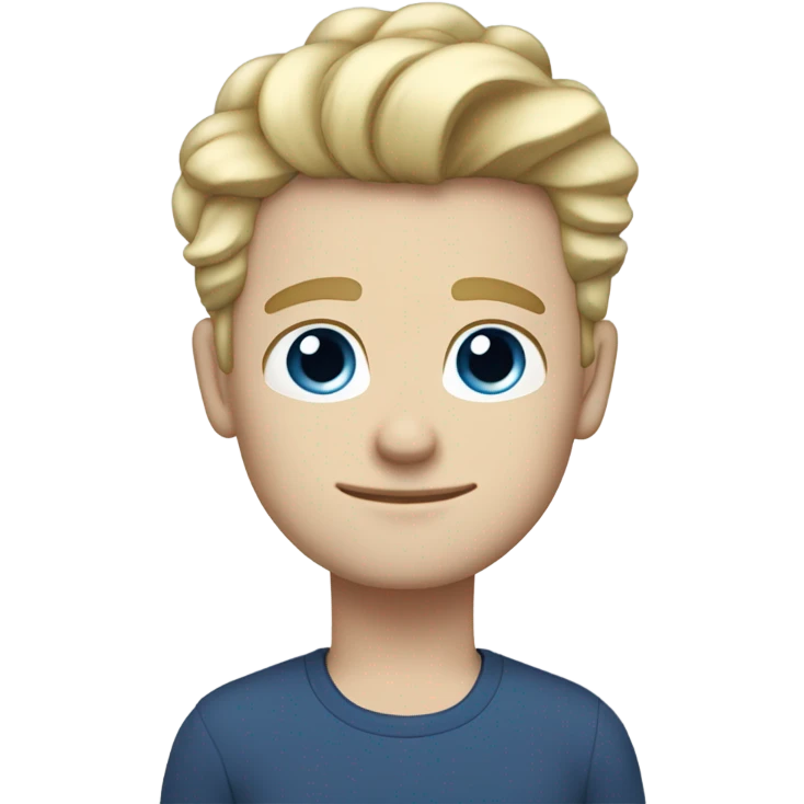 light curl blonde man blue eyed pale skin short side hairs emoji