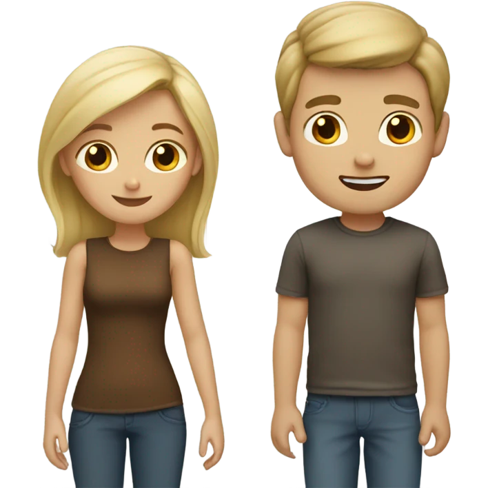 Blonde girl with boy with brow hair  emoji