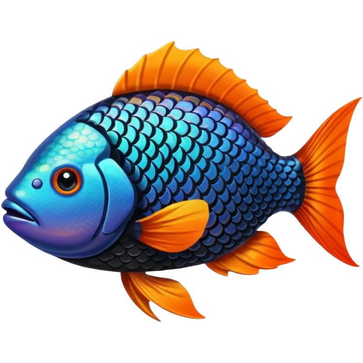 Orange siyah Fish emoji