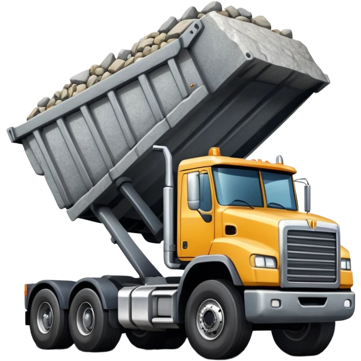 18 wheeler dumping rocks emoji
