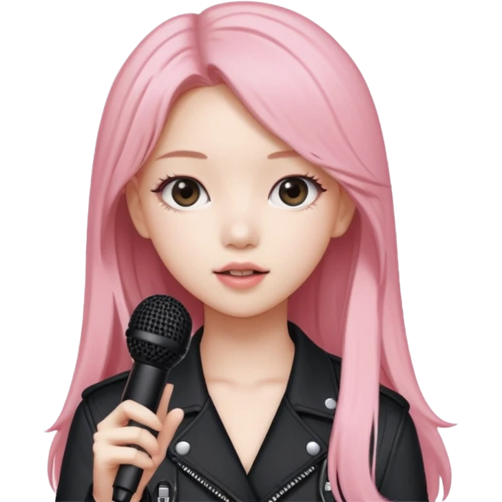 Blackpink Rosé mit Mikrofon in der Hand emoji